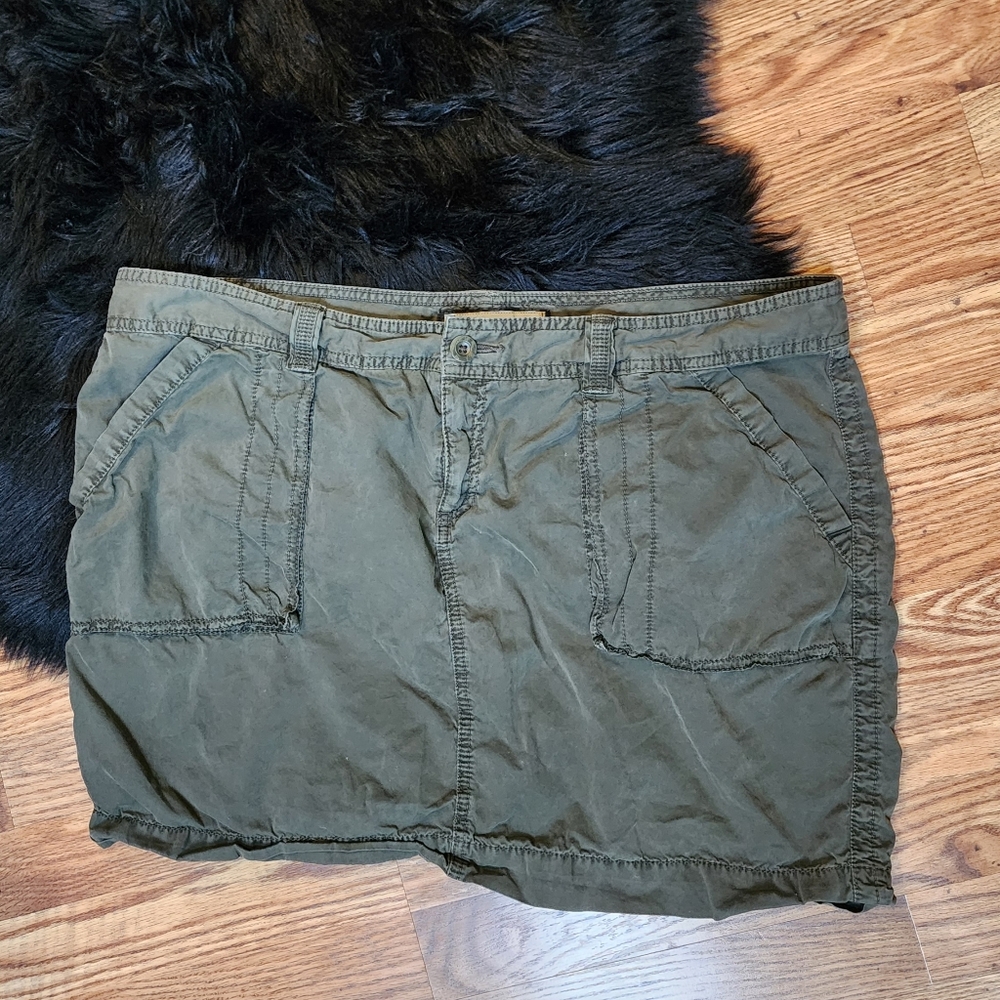 Olive Green Cargo Skirt Women's Plus Size 18 Grunge Goth Vintage Y2K 80s